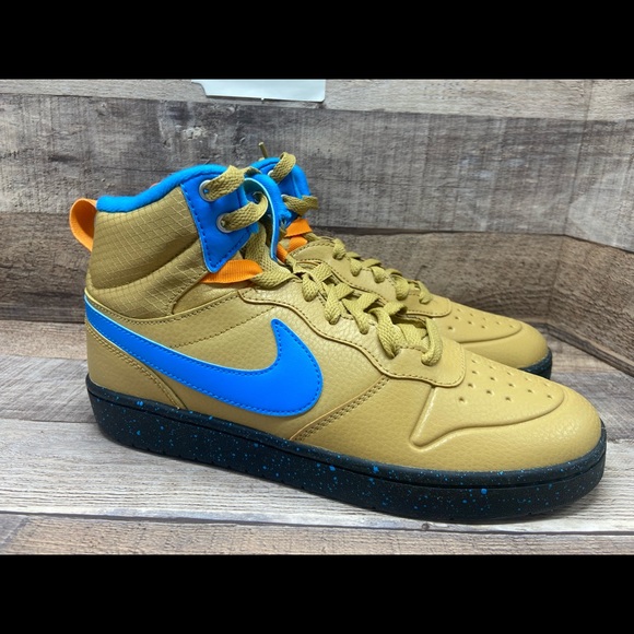 Nike Court Borough Mid 2 Boot 'Club Gold Blue Hero BQ5440-701 Youth Size 7Y New - Picture 9 of 11